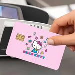 autocollants carte credit dessin anime fleurs cerisier pp paper waterproof réutilisable roseclair oneunit