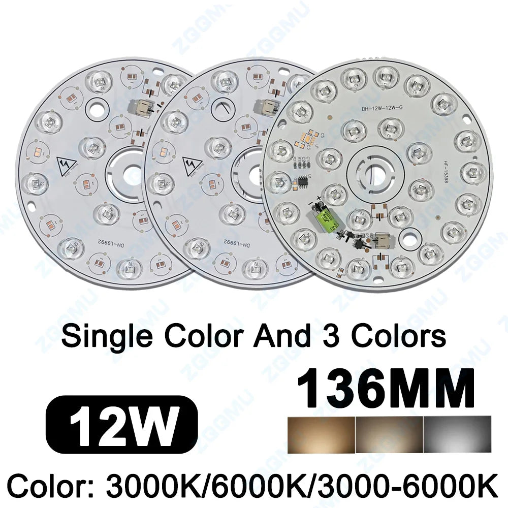 plaque led argentée 6w 12w 14w 6000k 3000k moderne câbles électriques 82mm 108mm 136mm