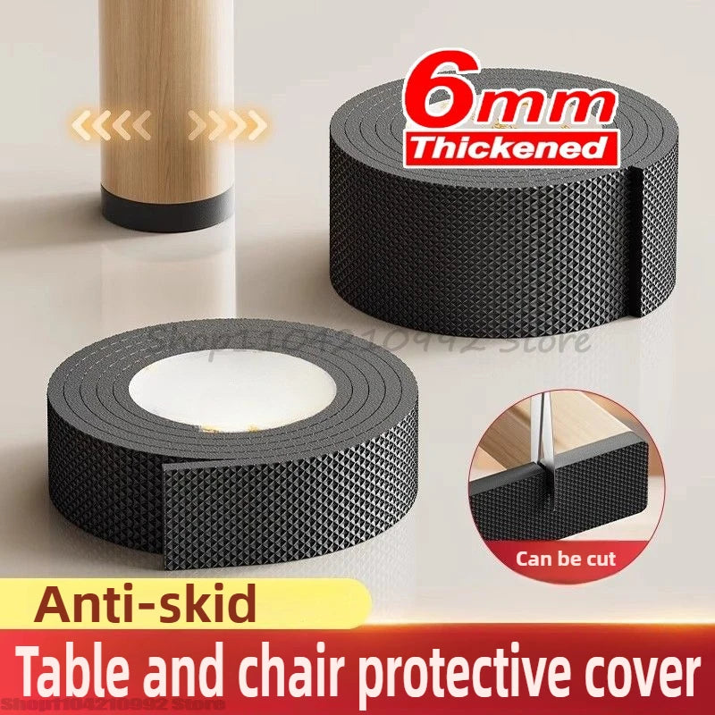 protecteurs pieds meubles adhésifs anti dérapants caoutchouc noirs pratiques chaises canapés