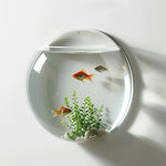 Aquarium mural transparent moderne poissons artificiels pierres décoratives plante artificielle minimaliste