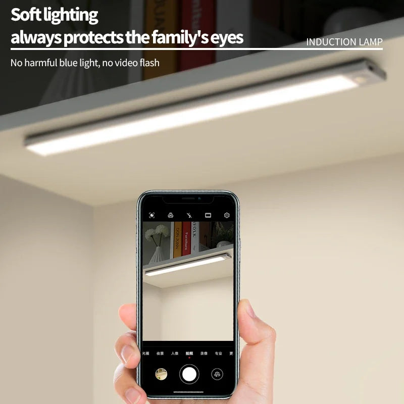 veilleuse led sans fil rechargeable détecteur mouvement sous meuble blanc moderne 10cm 20cm 30cm