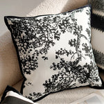 coussins oreillers moderne rayés blanc noir décor maison sergé fixations