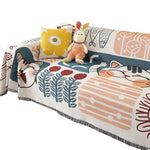 housse canapé réversible polyester multicolore motifs géométriques animaux moderne fleur ornement salon