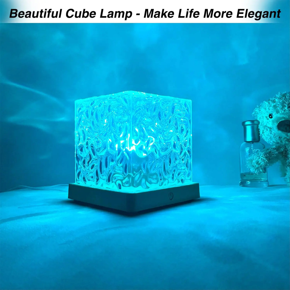 veilleuse led goutte d'eau bleu vert rose effet ondulation moderne télécommande