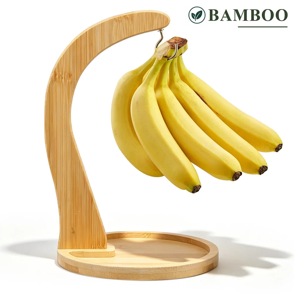 support fruits bambou moderne vis fixations pochettes antidérapantes cuisine rangement minimaliste