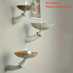 support mural champignon blanc orange rouge relief artisanal naturel adhésif inclus.texture.grey.stem