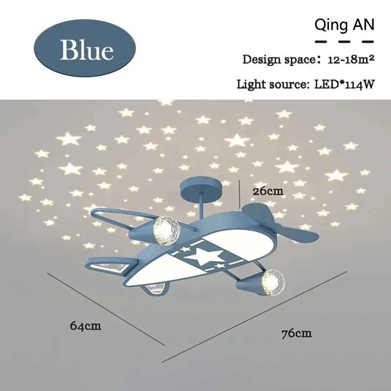 lampe moderne enfant rose bleu étoiles avion blanc fixations invisibles aménagement chambre bébé