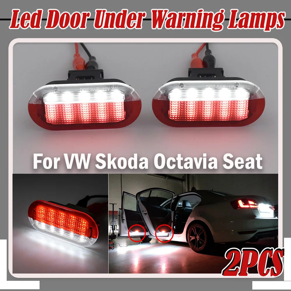 lampe bienvenue porte voiture rouge transparent grille led clips moderne vw golf beetle
