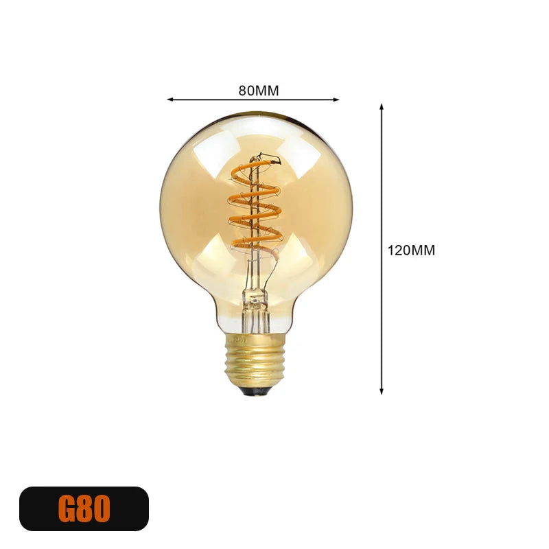 ampoules led spirale dorée vintage écolaire e27 220v 50000h 250 lumens doré translucent
