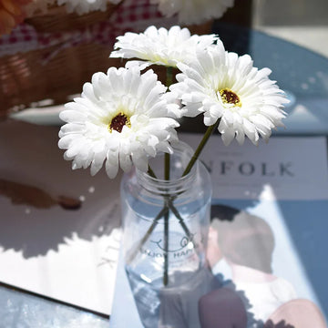 bouquet fleurs artificielles soie gerbera marguerite décoration mariage fête maison intérieur couleur vive