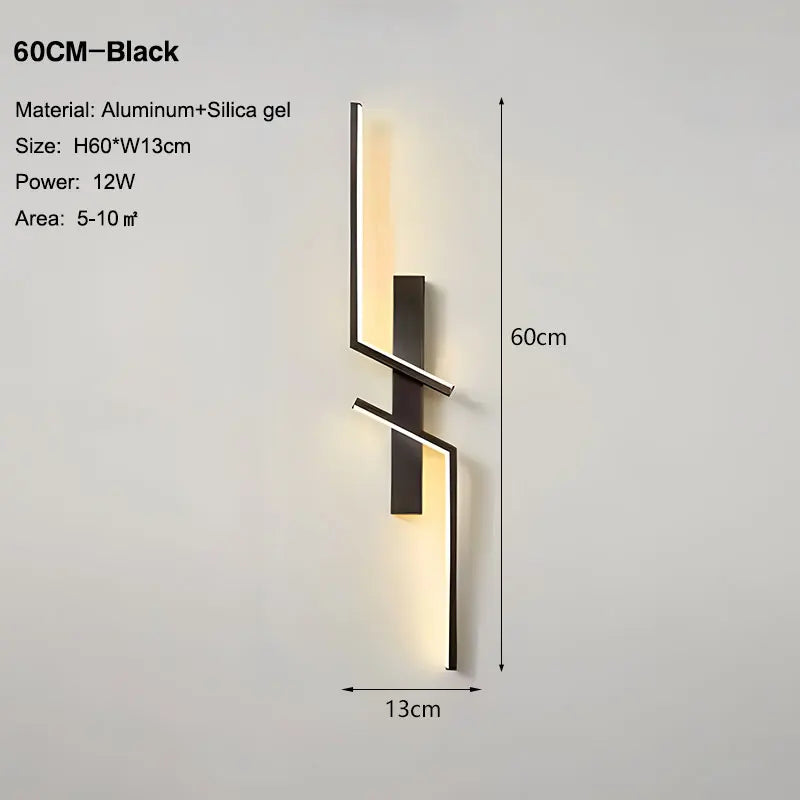 lampe murale noire led minimaliste geometrique cuisine chambre entrée étude salle manger 4000K 6500K