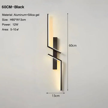 lampe murale noire led minimaliste geometrique cuisine chambre entrée étude salle manger 4000K 6500K