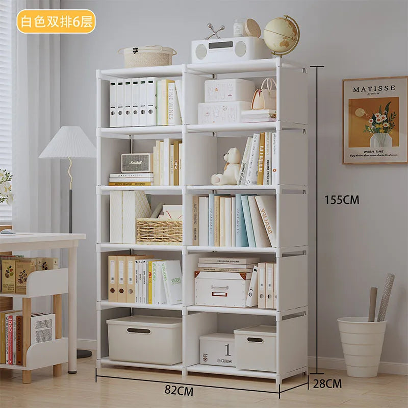 étagère modulaire multi niveaux assemblage facile moderne blanche gris boîtes rangement paniers osier fonctionnelle