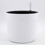 Pot plante auto arrosant moderne blanc indicateur niveau eau fleur verte rond