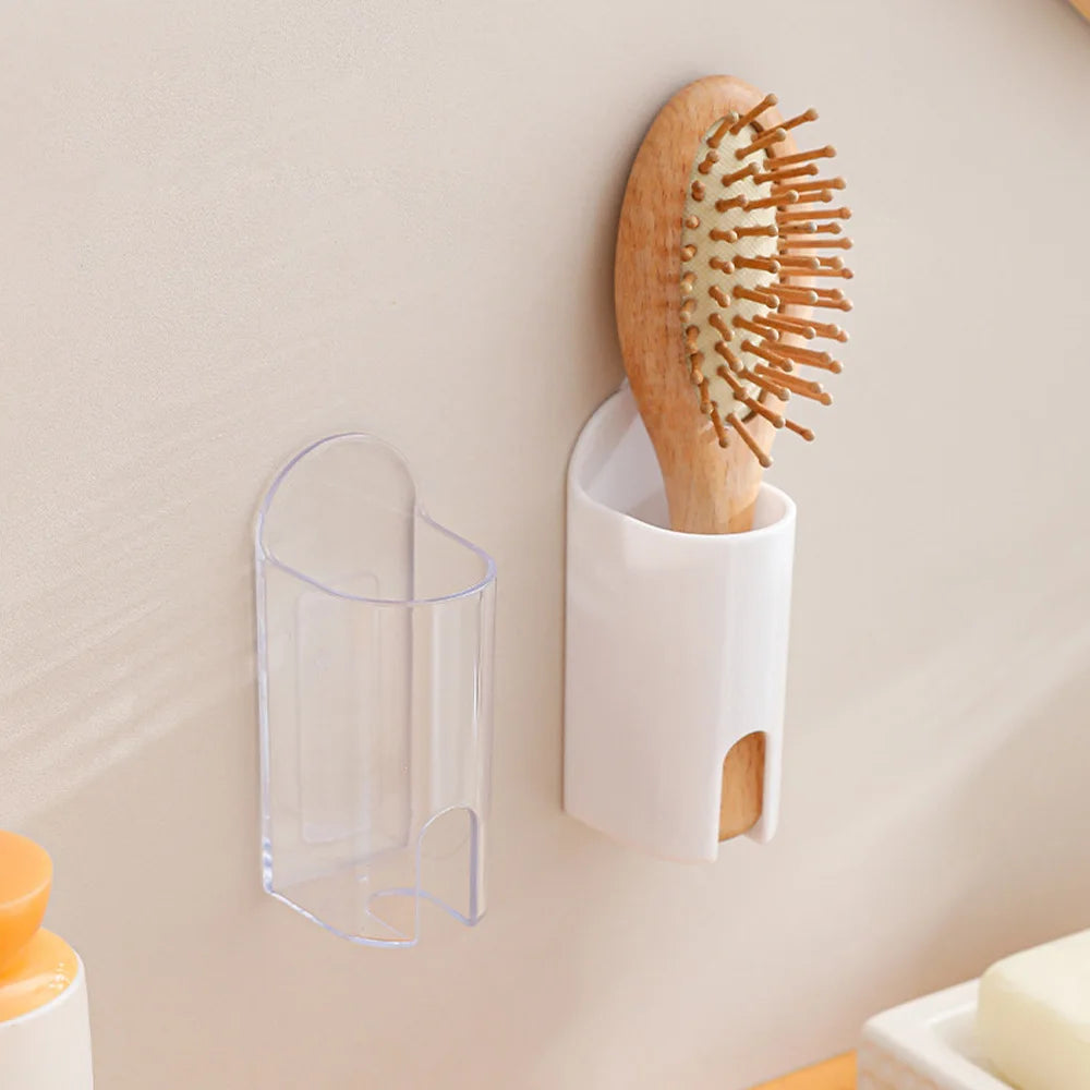 porte brosse dents adhésive transparente moderne support salle bains blanc simple minimaliste