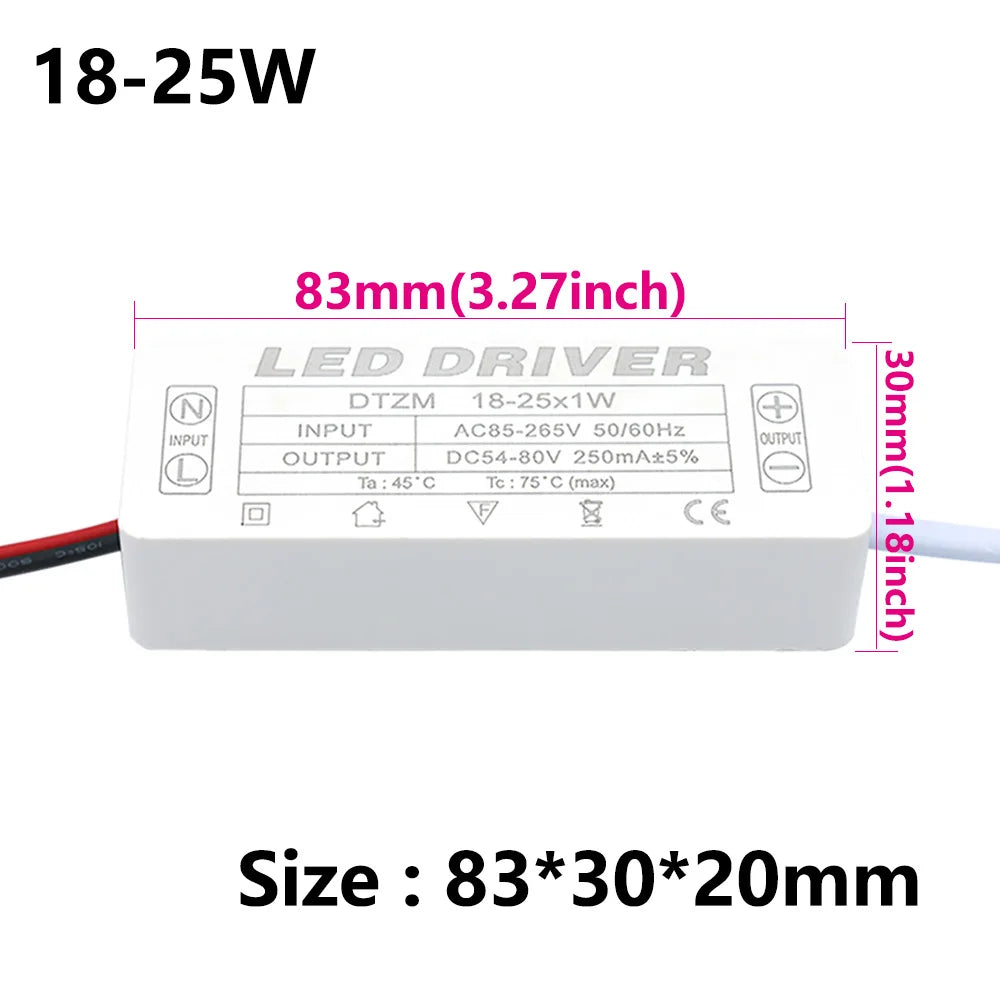 drivers led alimentation ac85 265v sorties dc blanc modernes certifiés ccc cqc fcc rohs