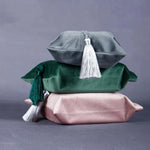 Sac mouchoirs velours moderne tassel gris vert rose élégant polyester opacité