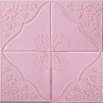 panneau décoratif mural blanc floral relief classique adhésif 70cm 70cm