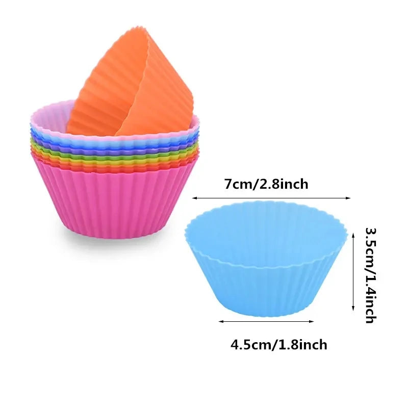 moules cupcakes silicone couleurs bleu rose jaune orange rayures horizontales modernes réutilisables