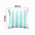 housse coussin extérieur imperméable polyester coton moderne rayées beige gris noir rouge jaune vert