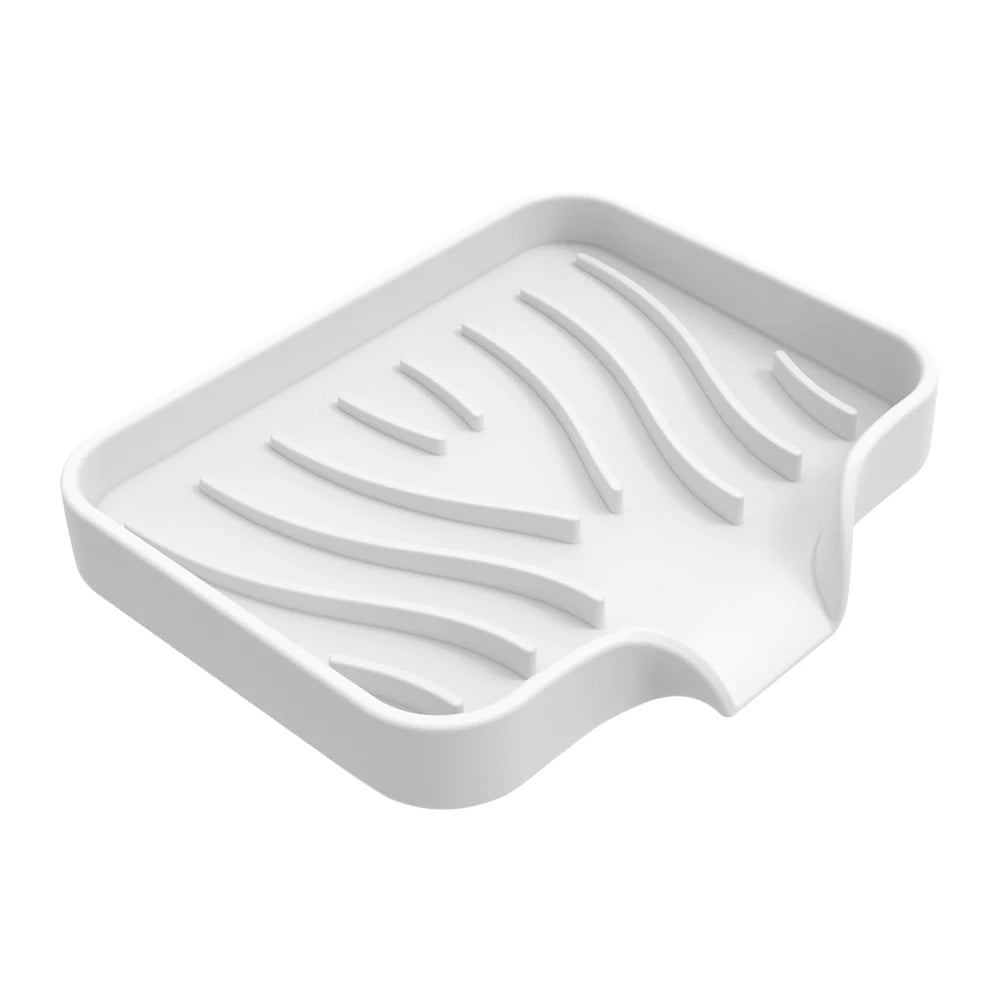 support savon silicone rayures ondulées gris noir bleu rose moderne évier cuisine