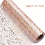 nappe decorative rose dore elegante semi transparente motif marbre festif