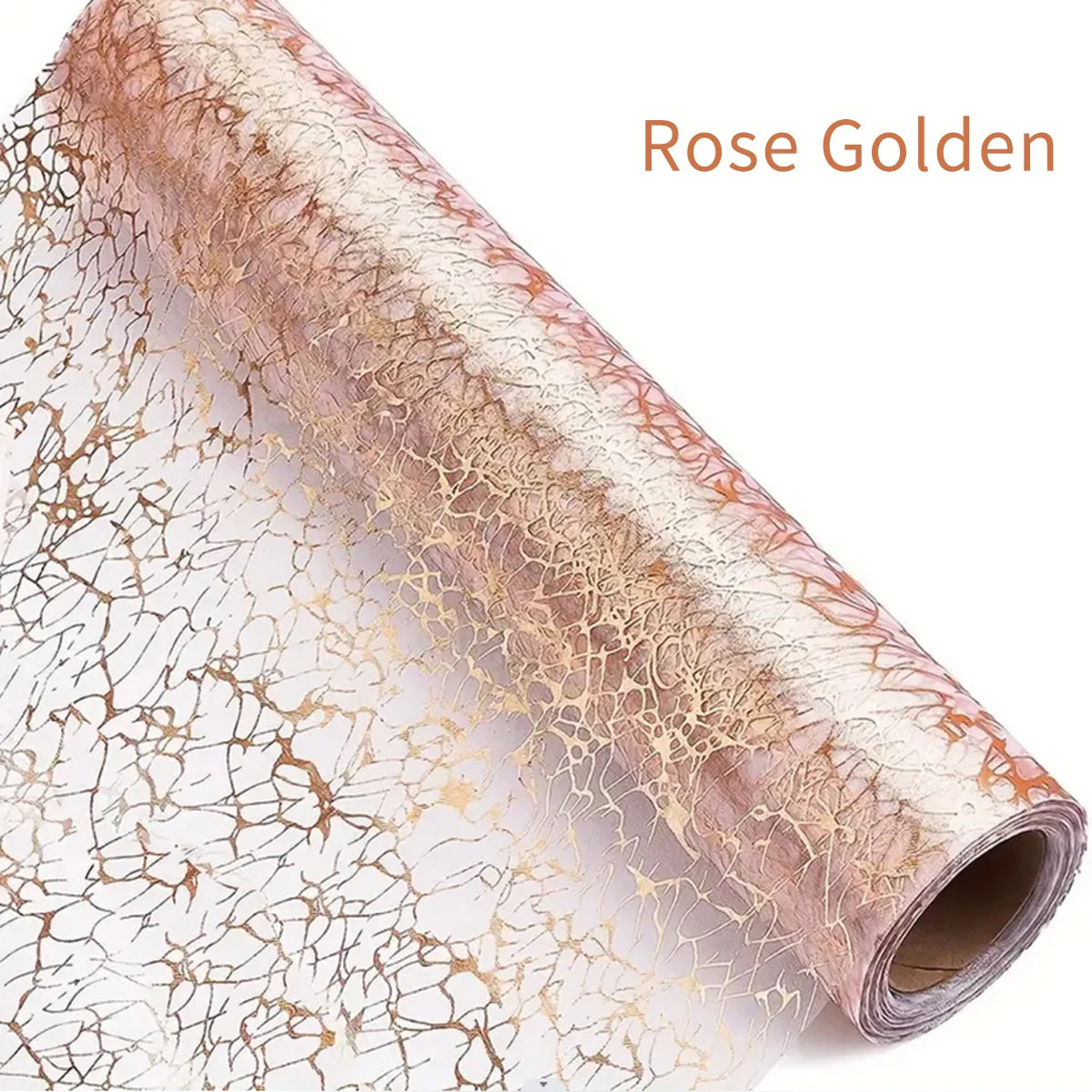 nappe decorative rose dore elegante semi transparente motif marbre festif