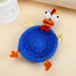 coasters crochetés coton blanc bleu jaune rose animaux résistants chaleur absorbants