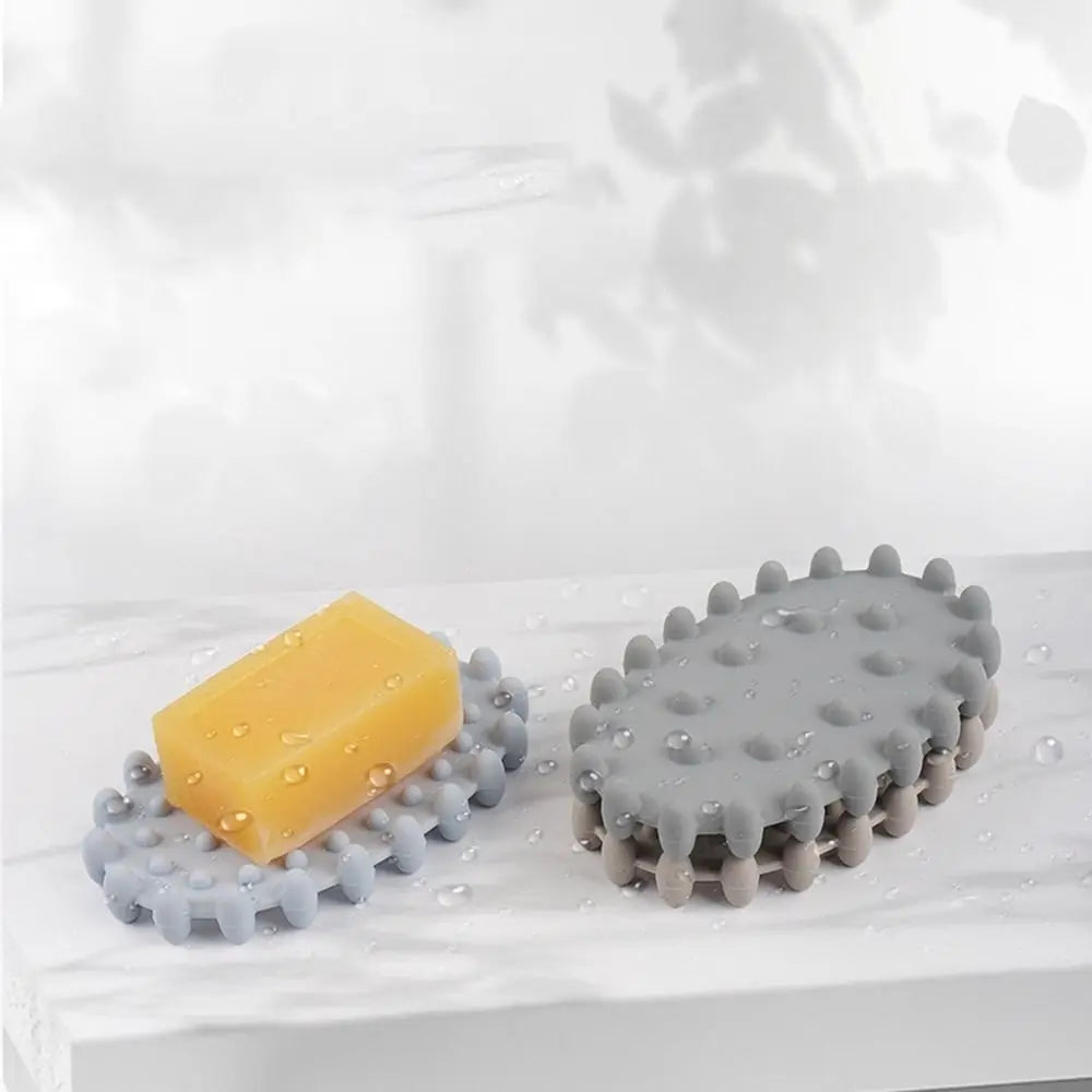 supports savon moderne boîtes savon antidérapants texturés bleu gris beige egouttoirs salles bain cuisine
