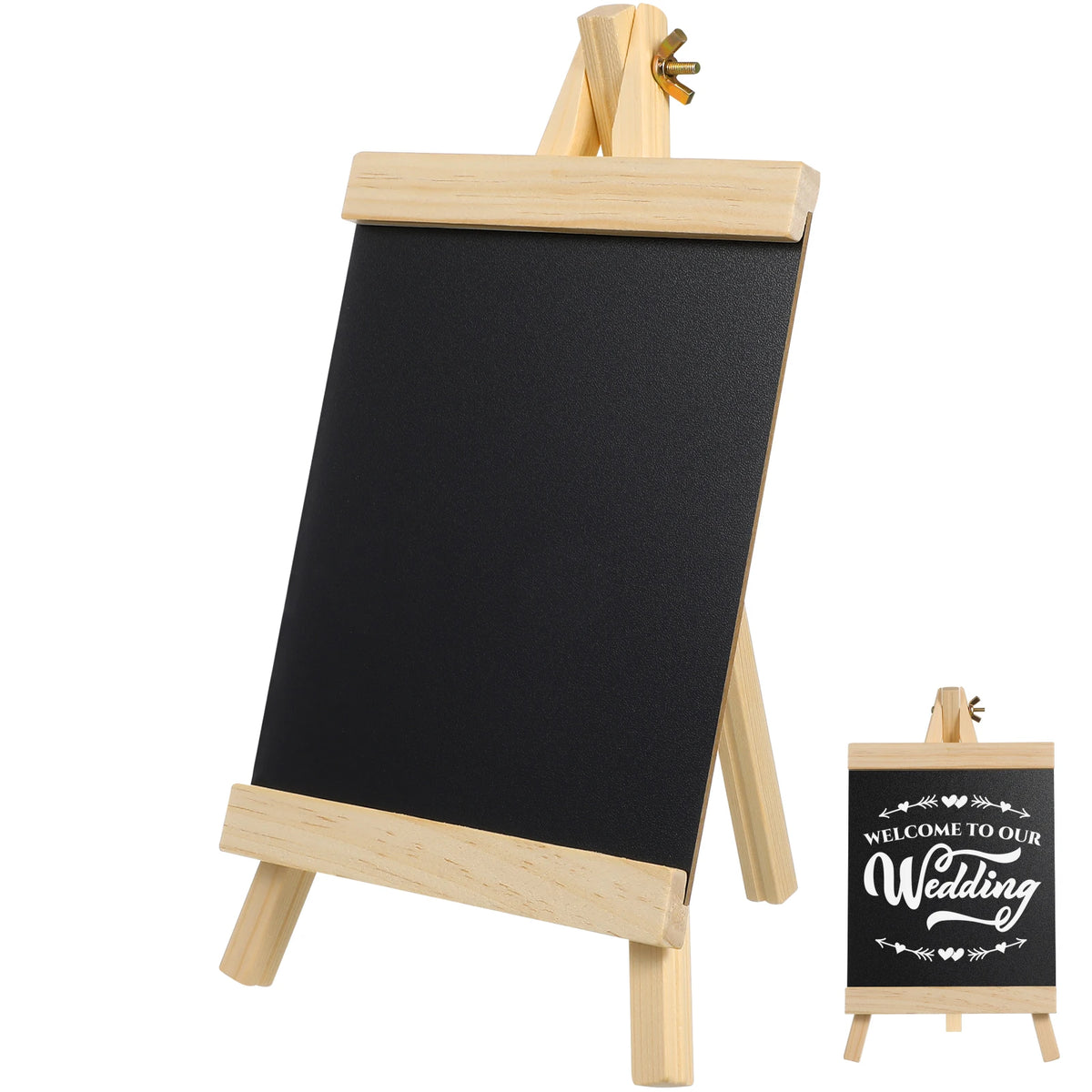 tableau noir pied bois classique minimaliste signe message mariage dimension 29cm 16cm