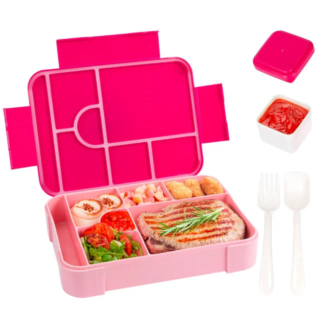 boîte lunch bento rectangulaire compartimentée étanche poignées motifs licornes enfant