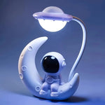 lampe table astronaute lune ufo moderne chambre blanc bleu rose orange