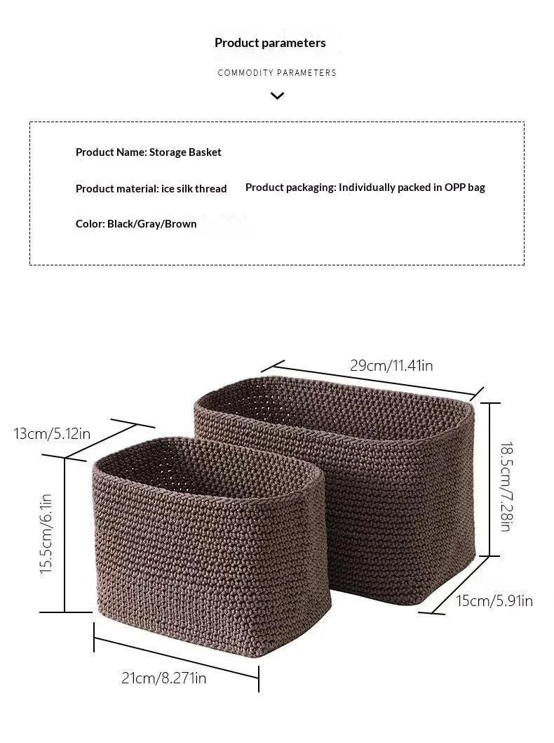 paniers rangement tissés marron gris fruits serviettes moderne minimaliste nordique pliables utilisation multiple