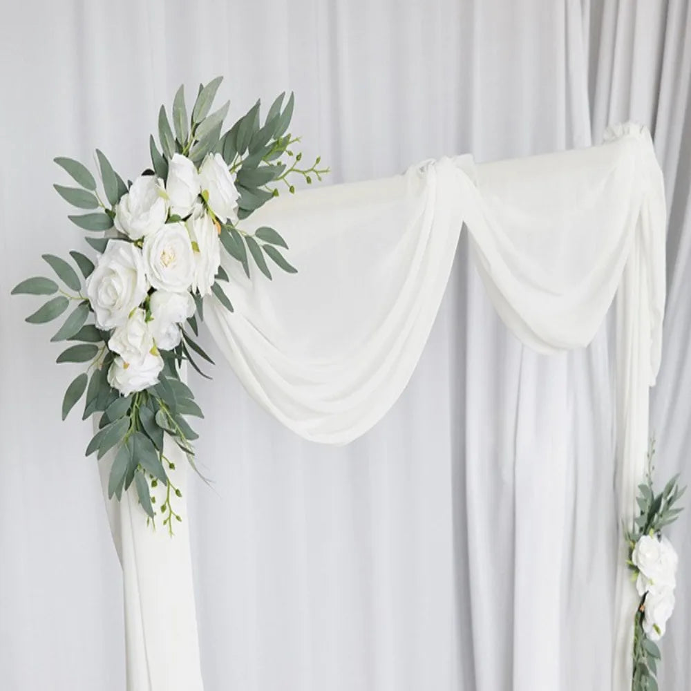 bouquet artificiel blanc vert décoration intérieure fleurs feuilles classique soie maison festive