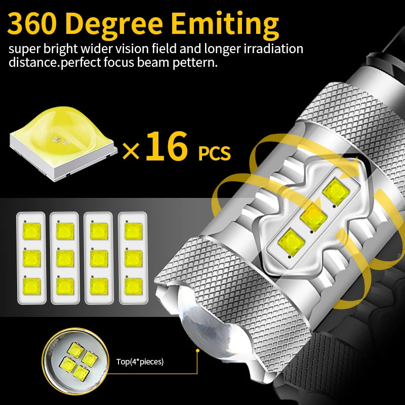 ampoules led jaune argentées 16 leds 2400 lumens 9w modernes adhésives audi vw ford