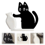 aimants réfrigérateur chat moustaches dessin animé vase noir blanc ornement collection autocollant