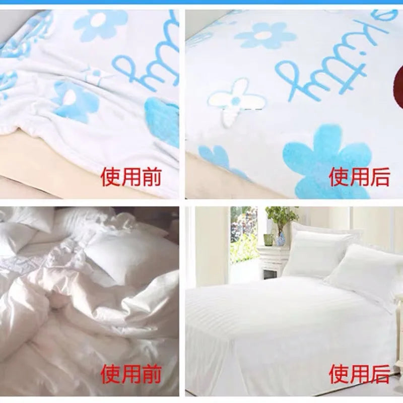 attaches drap lit blanc rayures horizontales clips polyester coton simple ménage pièces