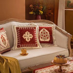 coussin carré fleuri rouge velours polyester traditionnel décor maison voitures 45x45cm 55x55cm