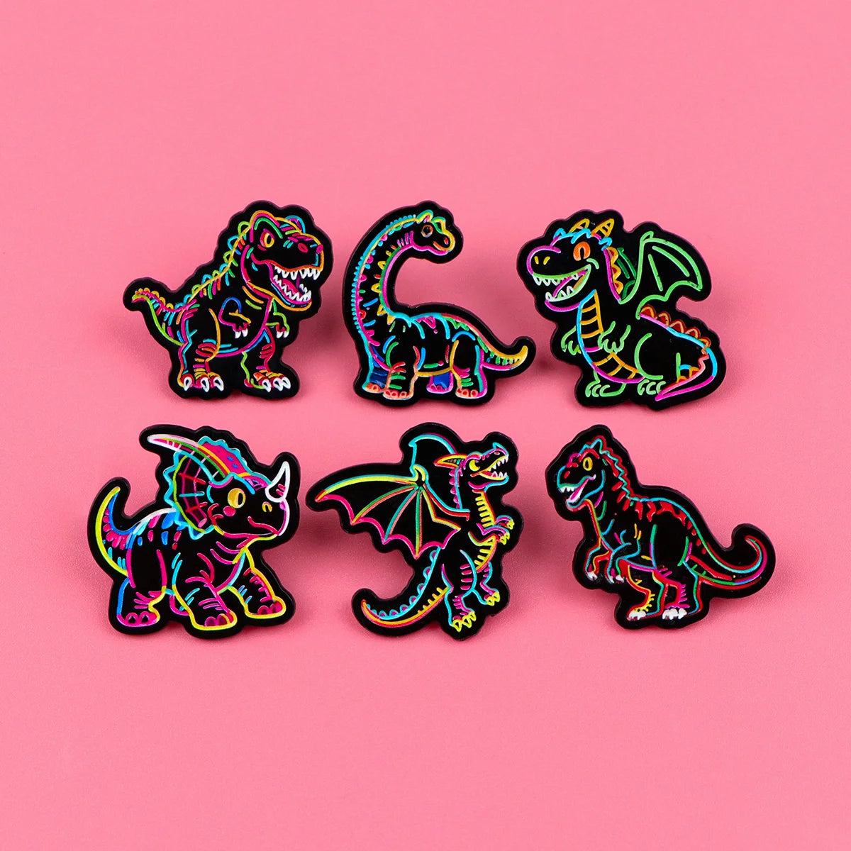 épingles broches dinosaures pop art couleurs vives accessoires cosplay bijouterie décoration sacs dos