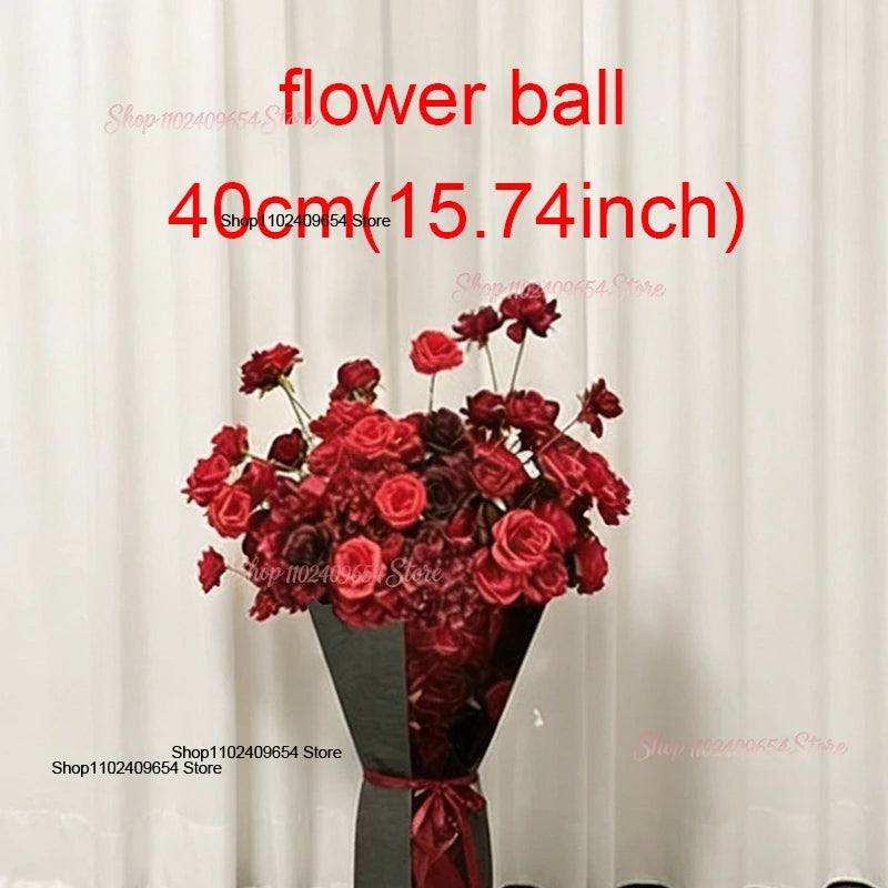 arche decorative fleurs artificielles rouge bordeaux decoration maison event anniversaire mariageintérieur classic