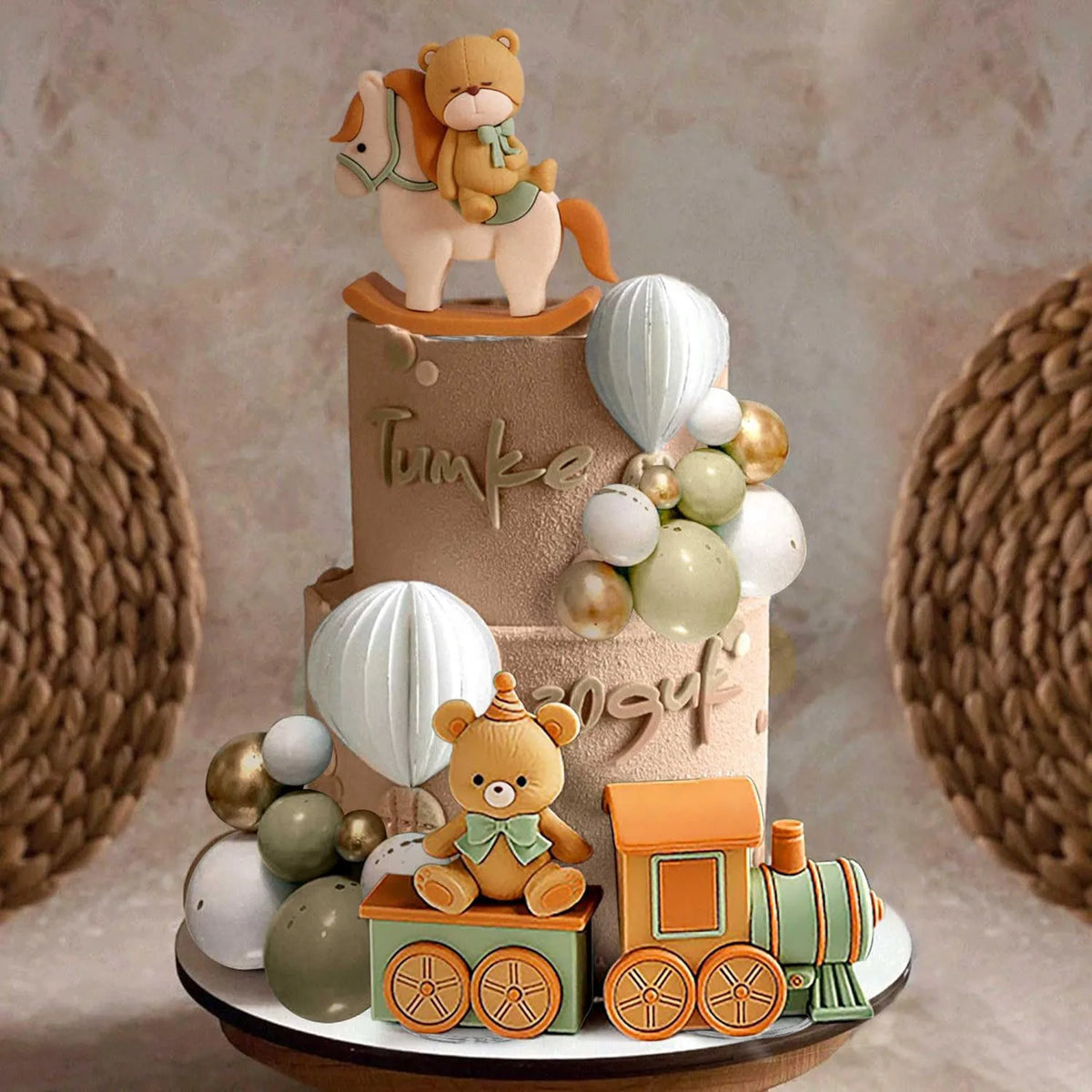figurines décoratives gâteau ours train cheval ballons clips événements anniversaires fêtes enfants vintage