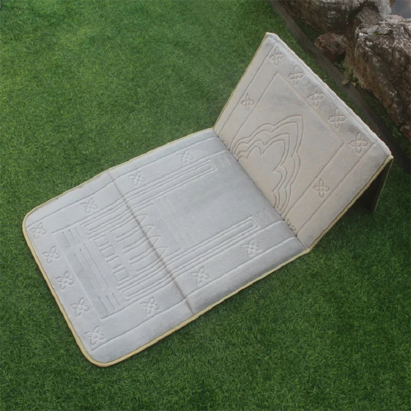 tapis prière musulman moderne polyester antidérapant motifs géométriques poignées sac voyage blanc violet bleu