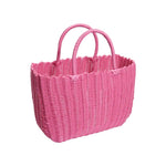 panier rangement sac main tressé rose opaque casual
