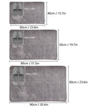 tapis bain gris texture douce motifs floraux moderne 40x60cm 50x80cm 60x90cm