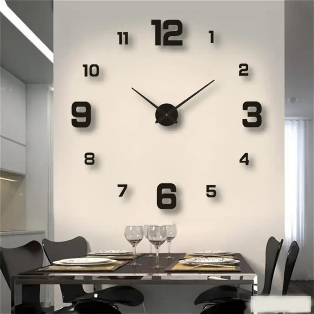horloge murale luminose décollable chiffres brillants moderne minimalisteintérieur chambre salon