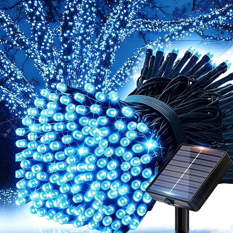 guirlande lumineuse solaire extérieur blanc chaud led jardin terrasse décoration cour mariage étanche piquet
