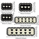 tapis sol moderne motif coeur noir blanc doux antidérapant chambre salon décoration maison