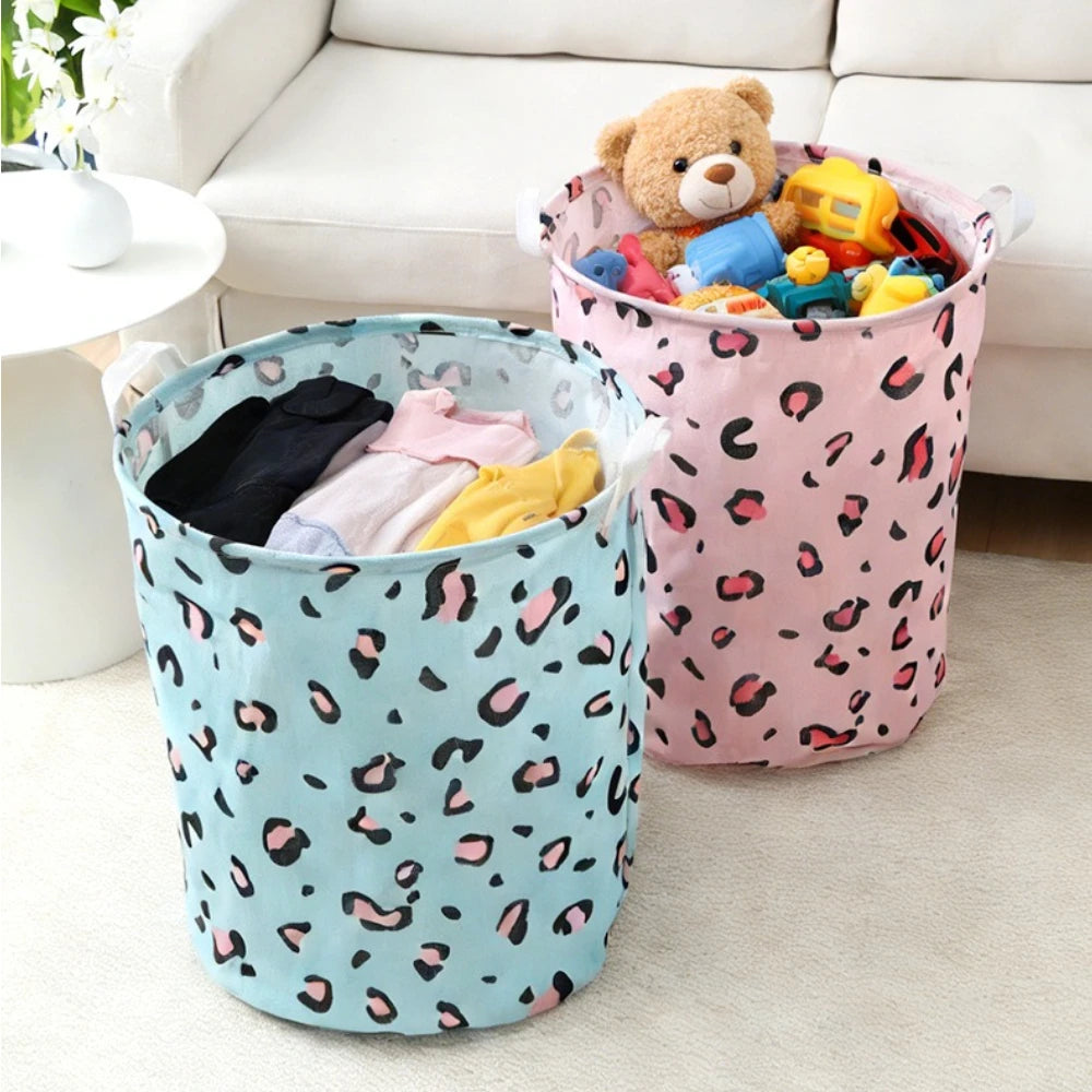 panier linge pliable polyester étoiles taches poignées moderne gris bleu marron blanc rose