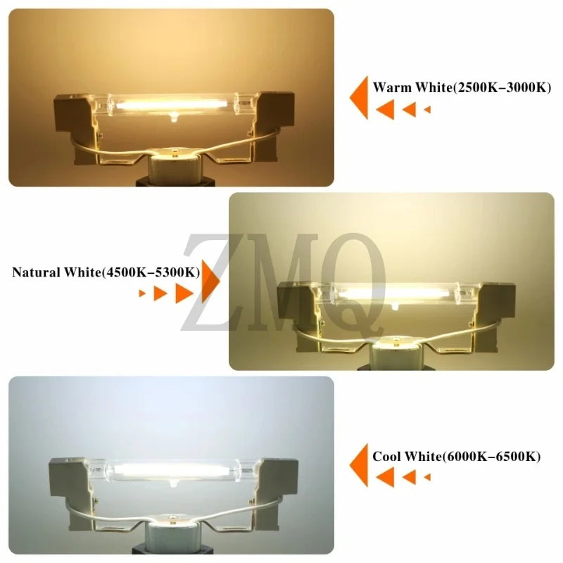 ampoule led r7s haute puissance blanc chaud tube verre projecteur intérieur moderne 220v