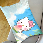 coussins décoratifs imprimés hello kitty bleu blanc rose vert jaune polyester cartoon salon lit